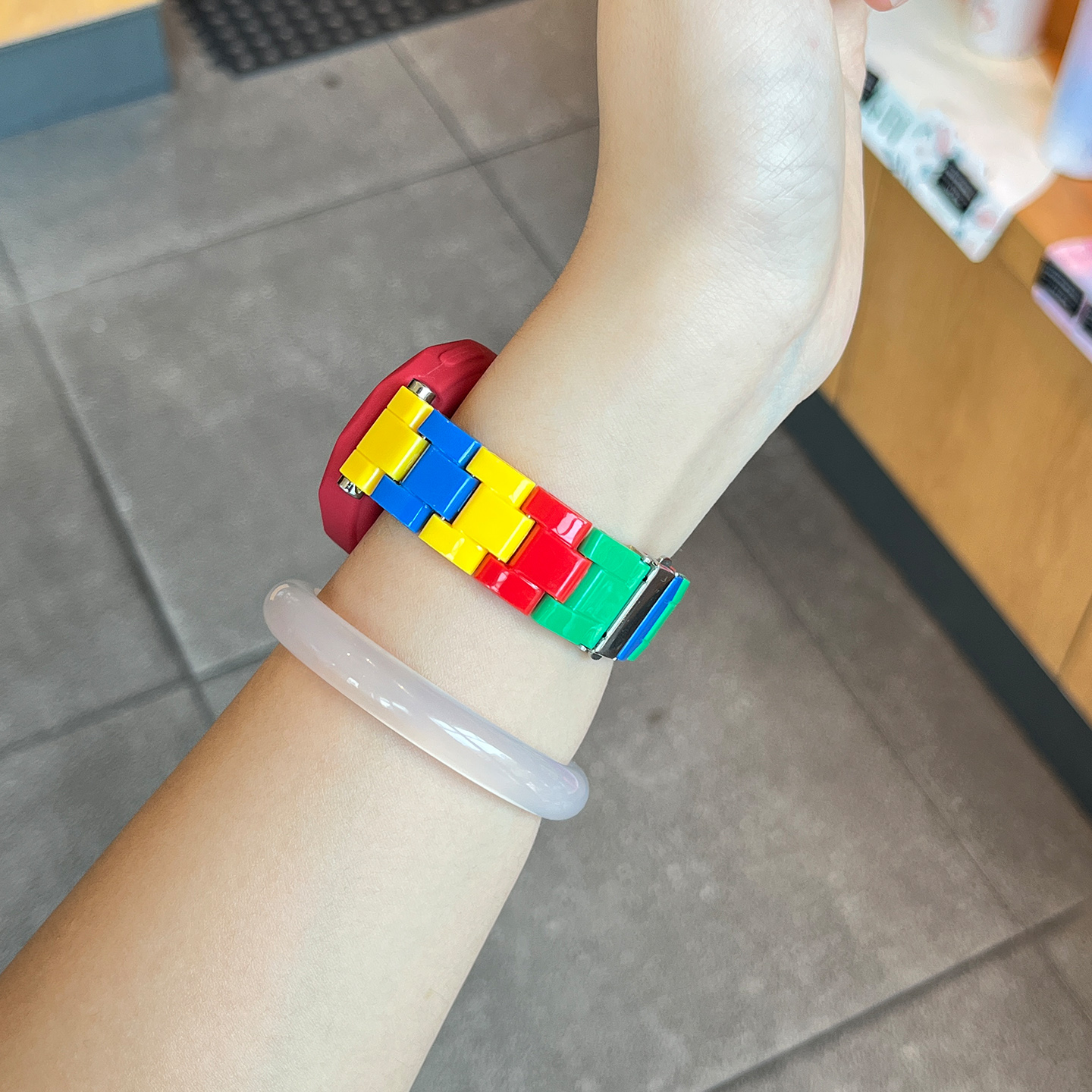 适用于华为gt5表带watch5新款gt6树脂gt4积木创意腕带WATCH4/3pro智能JY运动手表男女款荣耀fit夏季保护壳套 - 图1