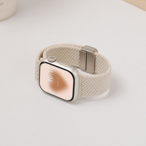 适用苹果手表表带11新款S12/iwatch10尼龙S9编织applewatch9磁吸ultra2运动S8表带iwatch男s7透气se女款6高级 - 图3