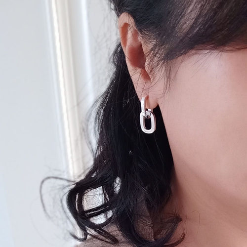 韩国awesome通体925纯银耳环轻奢高级防过敏素雅耳饰 欧美大牌风 - 图1