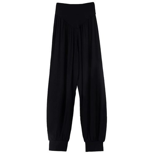 Детские летние штаны, черная спортивная одежда для мальчиков, свободный крой, высокая талия