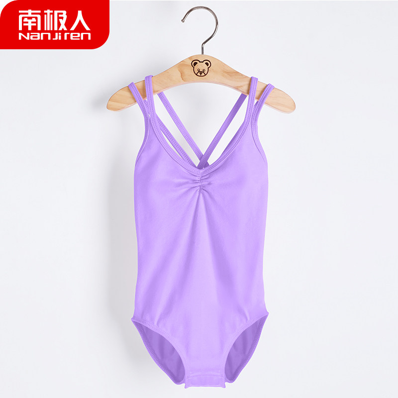 儿童舞蹈服练功服女童吊带跳舞考级服装纯棉夏季芭蕾舞形体体操服