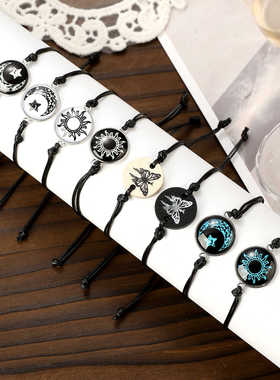 送情人礼物日月荧光手绳原创