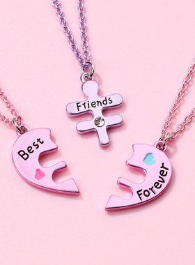 好朋友彩色爱心项链闺蜜生日礼物