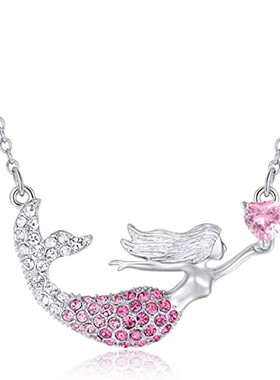 锌合金女式美人鱼项链