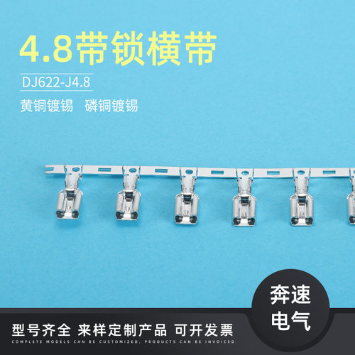 4.8带锁插簧横带 DJ622-J4.8A 187插簧 dj622-j4.8b 4.8端子 - 图1
