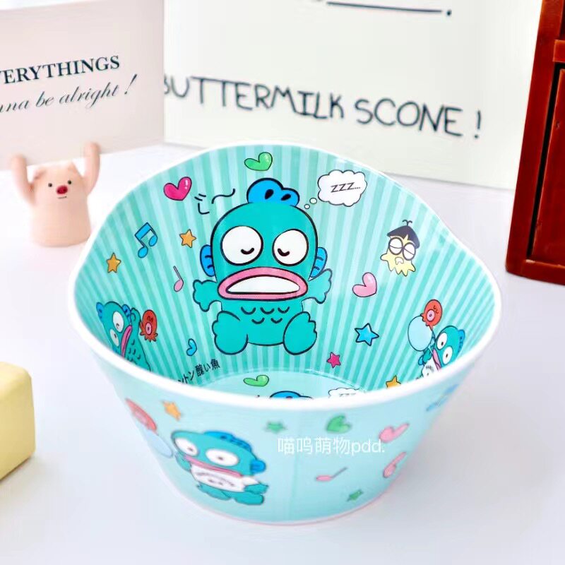 丑鱼碗人鱼汉顿干饭碗三丽鸥汤碗丑鱼餐具套装丑鱼汉顿仿瓷饭碗