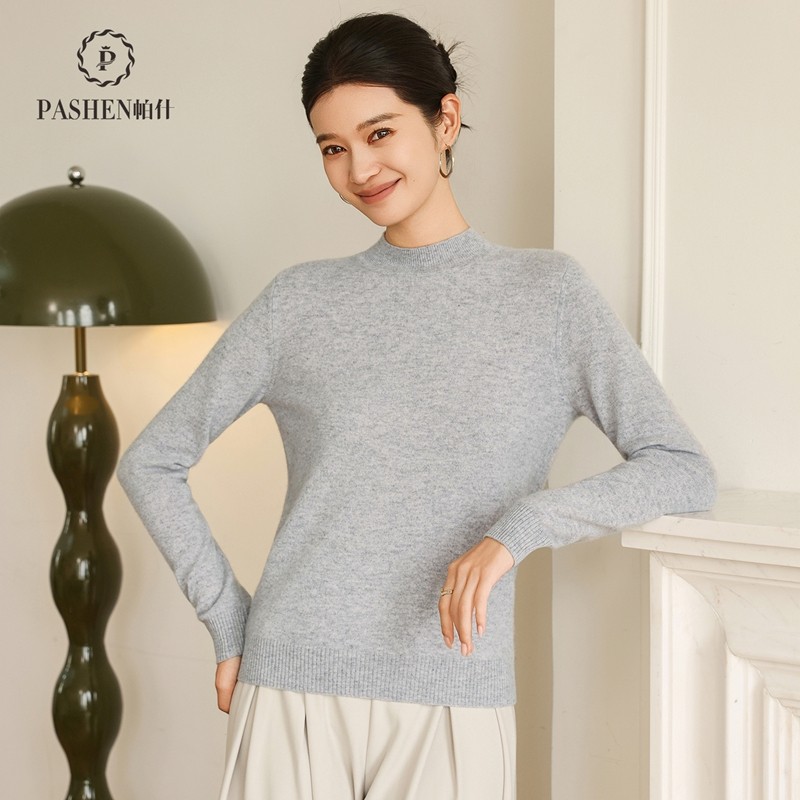 帕什25新秋冬半高领羊绒衫女100%山羊绒百搭针织打底毛衣女 PS-02,淘宝优惠券,粉丝福利购,淘宝优惠卷