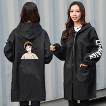 Hood Coat Long Sleeve Jacket Grown-up Woman Fashion Home Kitchen Waterproof Oil Proof Apron Work Suit Foreign Gas Garnter Thickened