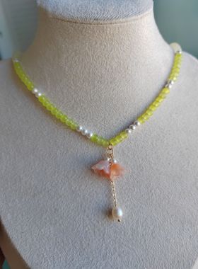 中国风古典汉服项链白月梵星白鹿白烁同款项链珍珠项链软璎珞颈链