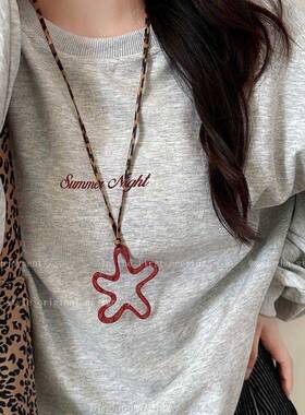 韩国ins简约几何不规则吊坠长款项链女小众气质百搭可调节配饰链