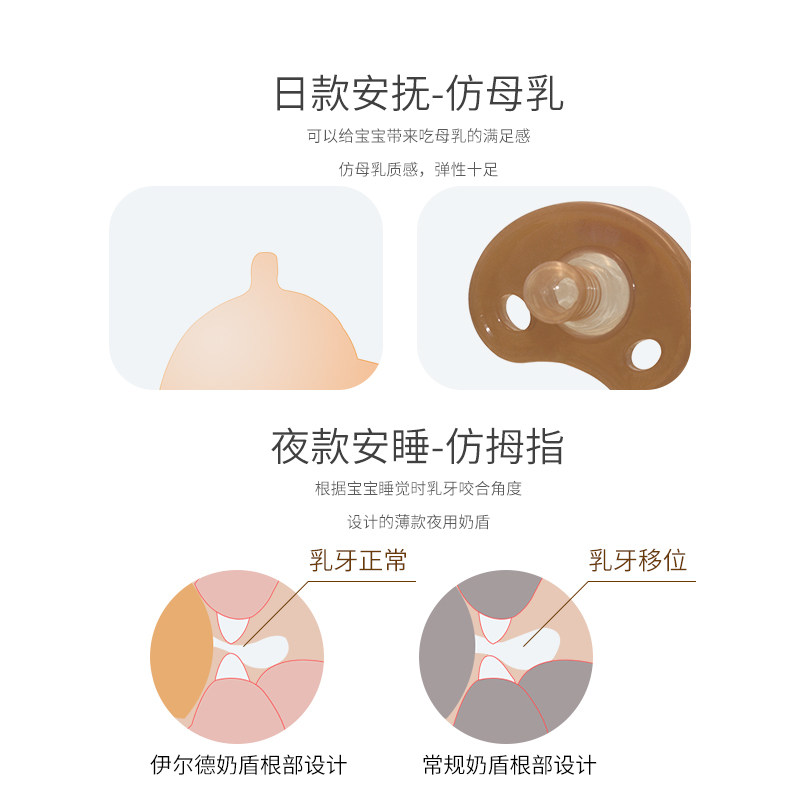 安抚超软仿真母乳实感6月以上奶嘴 伊尔德奶嘴/安抚奶嘴