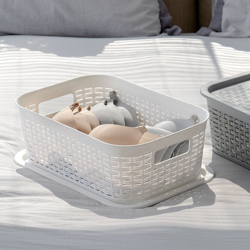 爱丽丝思大小号塑料收纳箱多功能厨房镂空藤编衣服日式储物整理盒 - 图1