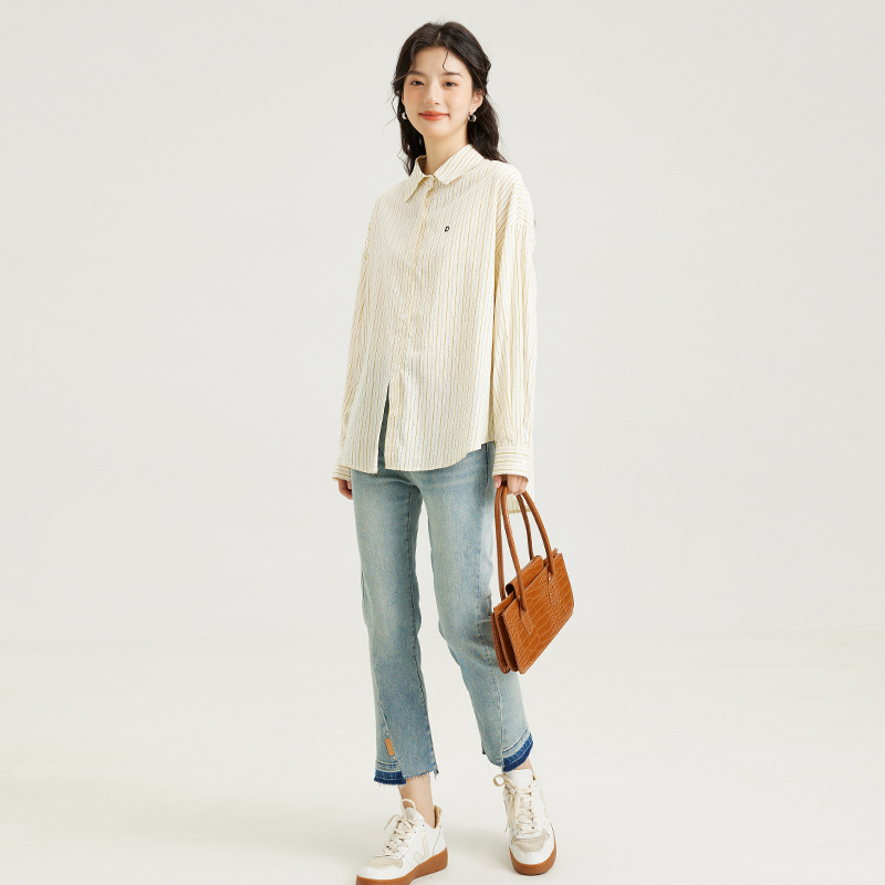 D.SIGN秋冬高腰显瘦牛仔裤女九分水洗做旧小设计休闲瘦腿小脚裤 - 图2