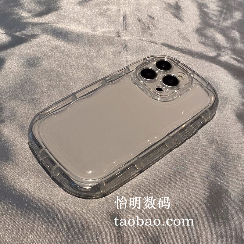 高级感透黑16椭圆15适用iPhone17手机壳13promax苹果12加高屏幕14plus灰11透明全包xr气囊防摔7加厚8p软硅胶 - 图3