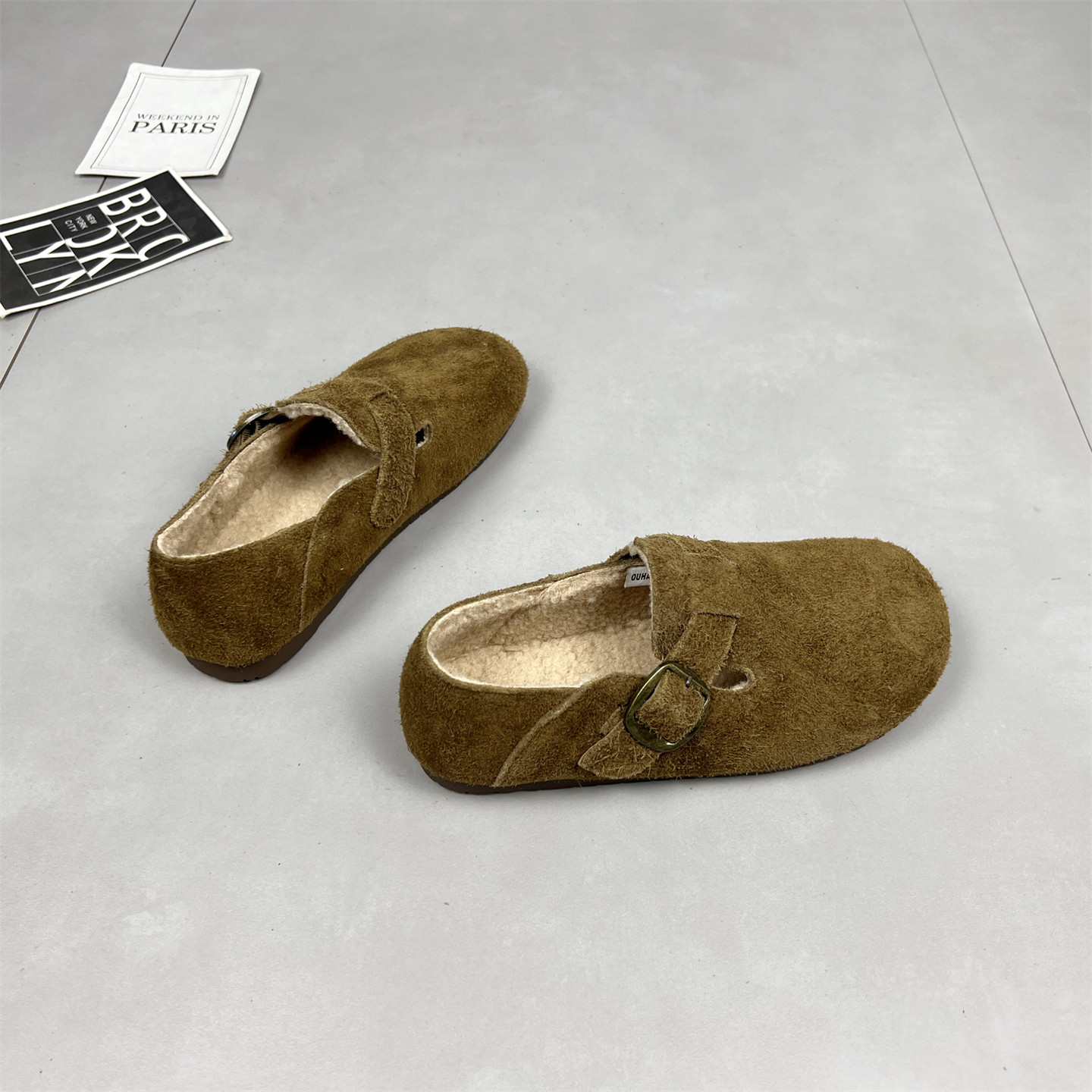 真皮加绒勃肯鞋女2025冬季新款平底时尚加厚保暖百搭休闲运动棉鞋,淘宝优惠券,粉丝福利购,淘宝优惠卷