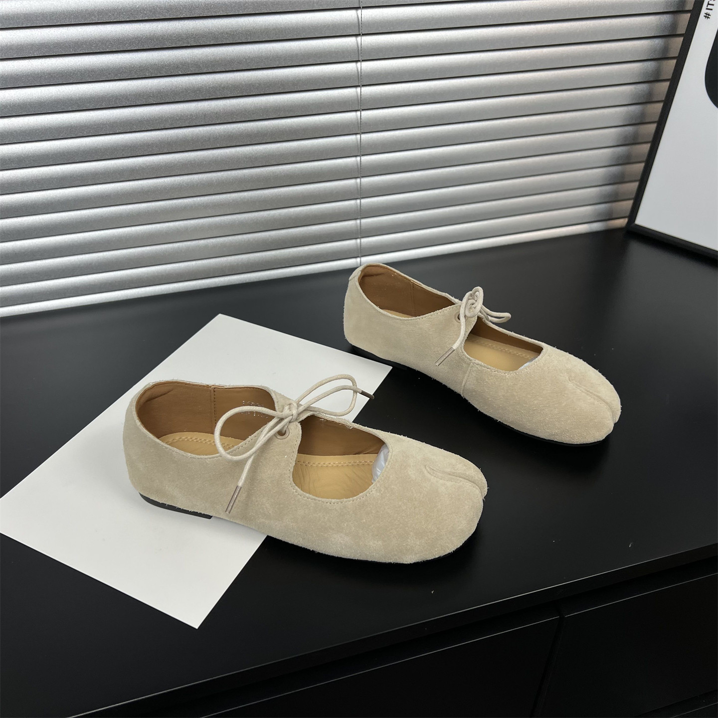 复古风~真皮法式芭蕾舞鞋女2026春新款韩版系带浅口平底玛丽珍鞋,淘宝优惠券,粉丝福利购,淘宝优惠卷