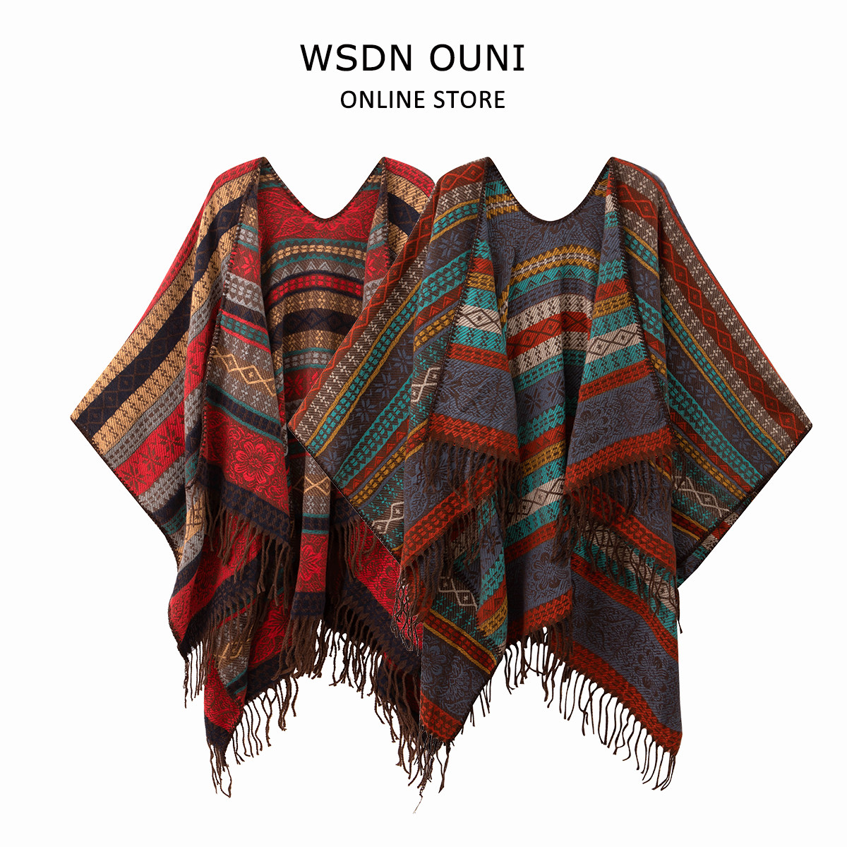 【布达拉】新疆西藏旅行穿搭民族风保暖防晒披肩 大尺寸复古披肩 - 图3