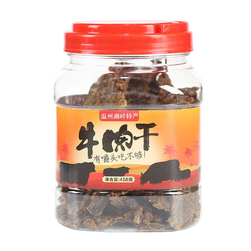 天一角桶装偏湿温州湖岭黄牛肉片 啵乐乐食品牛肉类