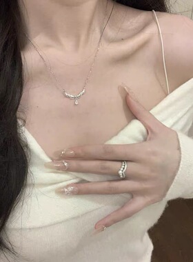 香港蕾丝公主s999纯银项链女生轻奢小众高级感锁骨链闺蜜生日礼物