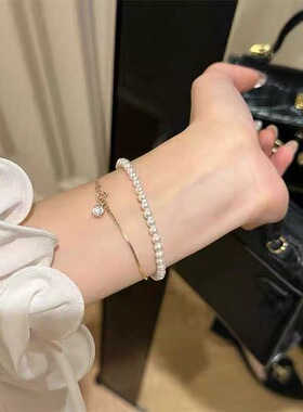 香港珍珠手链女s925纯银轻奢小众设计高级精致送女友闺蜜生日礼物