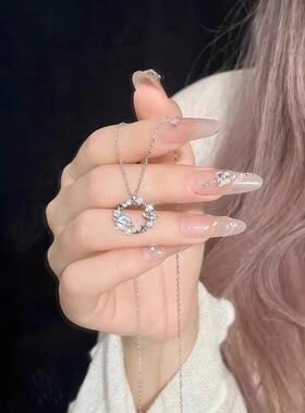 S999纯银新款恋恋星球蓝色琉璃石项链女轻奢小众闺蜜生日礼物女友