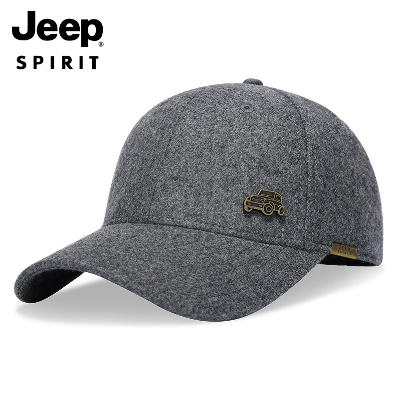 JEEP吉普上新秋冬硬顶羊毛混纺棒球帽男硬顶休闲保暖防风鸭舌帽子,淘宝优惠券,粉丝福利购,淘宝优惠卷