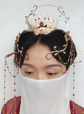 发饰套装铜复古国风长流苏掩鬓