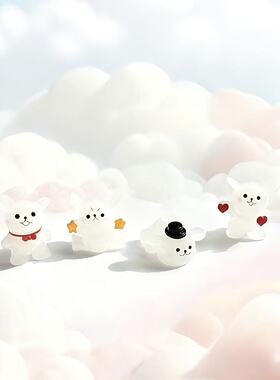 淄博手工琉璃软萌小狗家族 萌趣小动物 可爱家居书桌创意小摆件