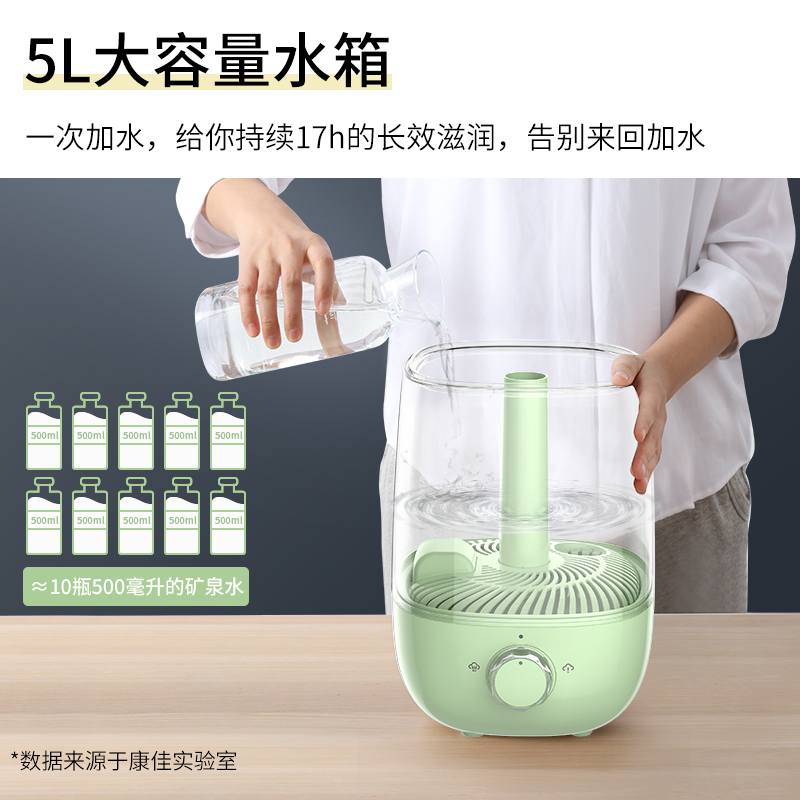 康佳蒂梵黛雅专卖店康佳加湿器家用静音卧室上加水大容量孕妇婴儿空气香薰净化喷雾1