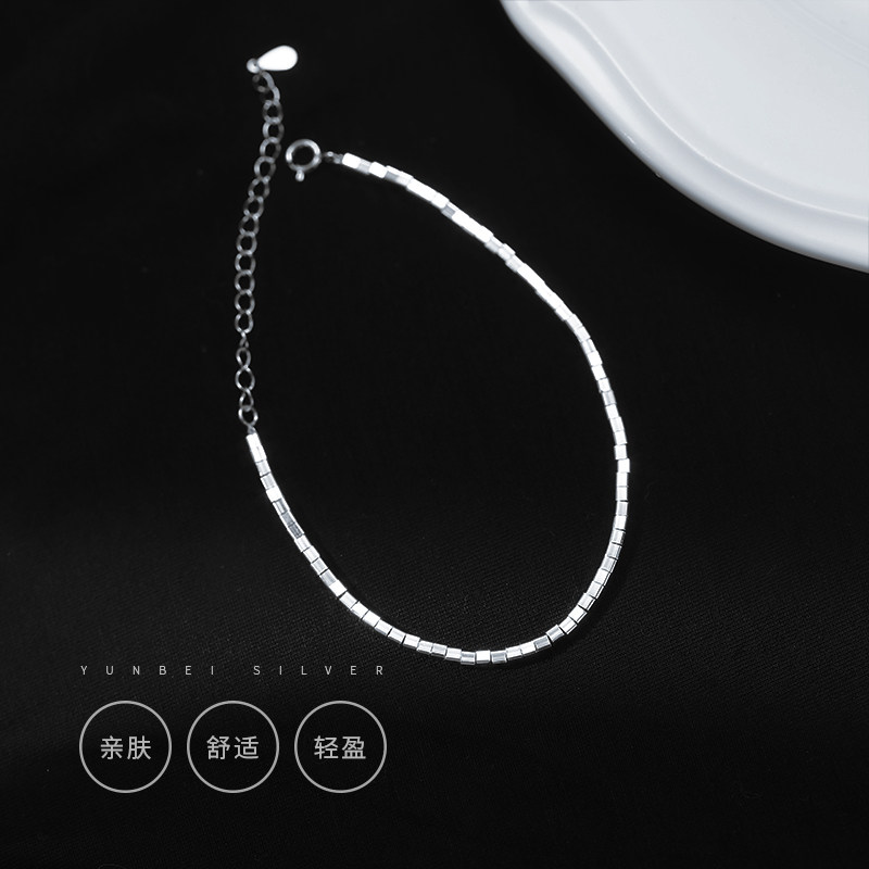 轻奢高级感纯银几何方块女夏手链 云蓓饰品手链