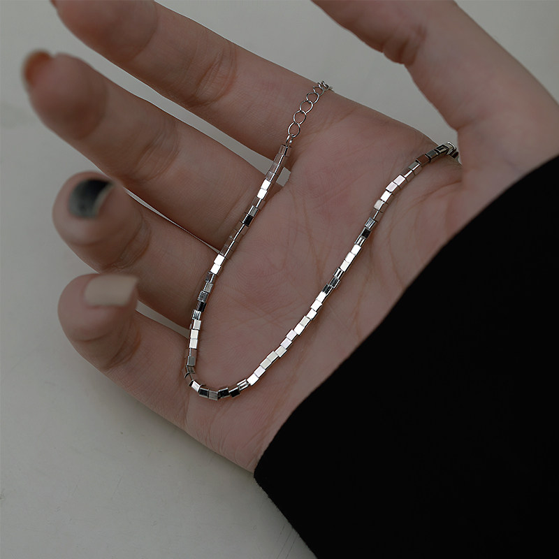 轻奢高级感纯银几何方块女夏手链 云蓓饰品手链