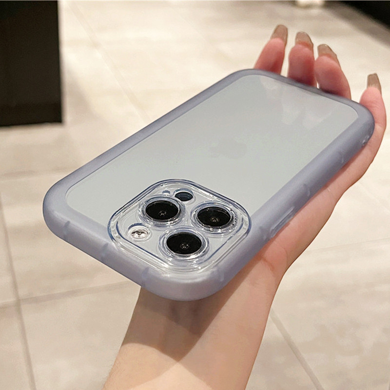 ins风简约透明小众适用苹果12镜头 龙龙数码配件手机保护套/壳