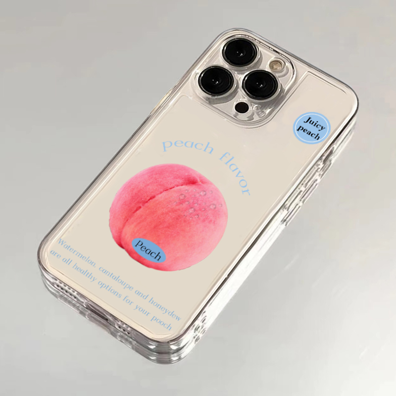 夏日限定水蜜桃适用iPhone15promax手机壳苹果14p小众13华为Pura70mate60荣耀100红米小米vivo全包oppo太空壳