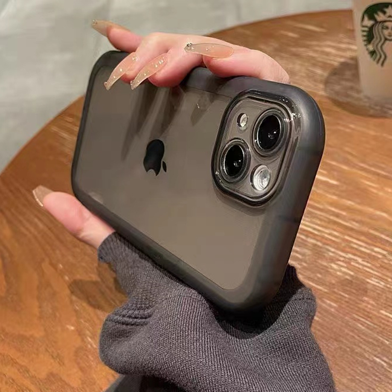 ins风简约透明小众适用苹果12镜头 龙龙数码配件手机保护套/壳