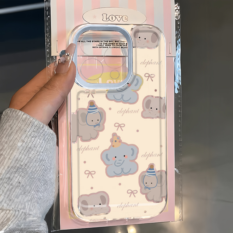 生日小象适用iphone15promax手机壳苹果14新款13/12保护套11华为MATE60荣耀90VIVOS18红米K70创意OPPOA72女