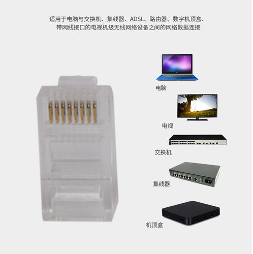 海康威视水晶头超五/六类RJ45镀金网络接头监控网线水晶头100个装 - 图1