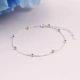 蔓 珀 S925 bạc vòng chân nữ đơn giản ánh sáng chuỗi hạt chuỗi chân nhẫn nhỏ bạc bóng đậu chân trang sức - Vòng chân lắc chân nữ bạch kim Vòng chân