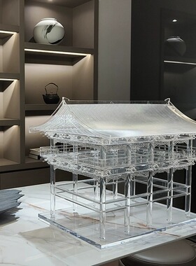 中国风古典建筑透明亚克力房子