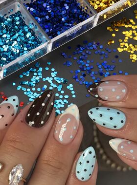 12 Girds Glitter Mini Polka Dots Nail Art Sequ 3DLaser Effec