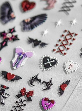 Wing Cross Bra Bat Love Heart Rose Flower Butterfly Horror S