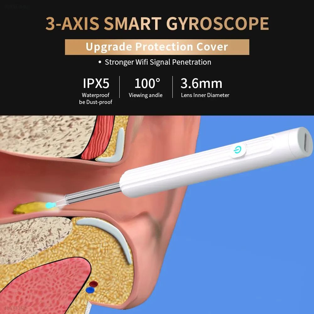 Smart Visual Ear Cleaner 1296P Ear Sticks Otoscope USB C Cha - 图2