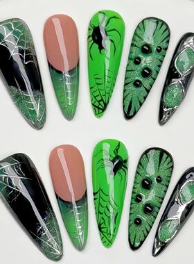 10pcs/Set Handmade acrylic press on nails Long high-heeled f