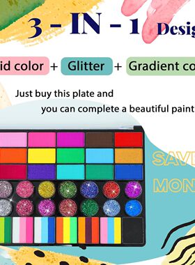 New 54 Color Painted Face Pigment Set Halloween Easter Face