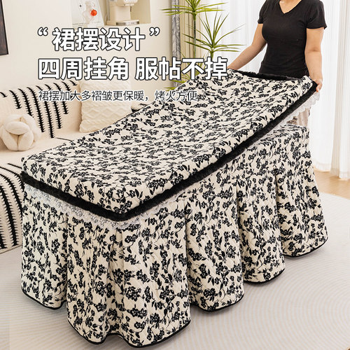 烤火炉桌罩高级感珊瑚绒加厚取暖桌布电烤炉套罩长方形火炉保护罩 - 图1