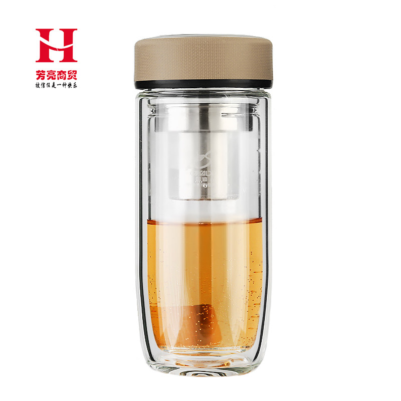 双层玻璃杯无色透明玻璃杯加厚商务水晶杯办公男士车载便携耐杯子_虎窝淘