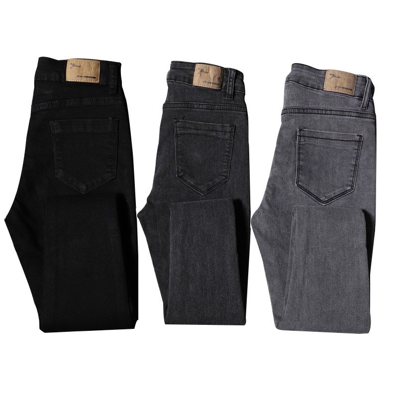 黑色高腰紧身修身2020秋季牛仔裤 布俏牛仔裤