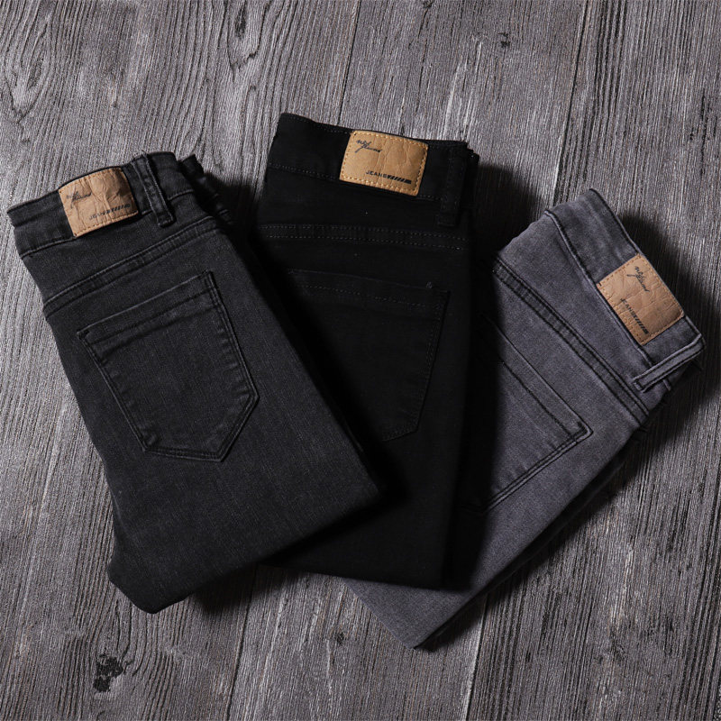 黑色高腰紧身修身2020秋季牛仔裤 布俏牛仔裤