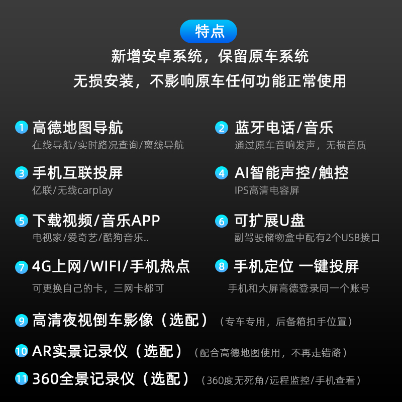 老款奥迪a6l/c6/q7中控显示屏大屏智能车机导航一体机改装360全景-图1