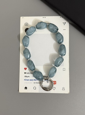 轻奢高级仿玉石玛瑙串珠包包挂饰钥匙扣挂件手机壳套挂链配饰挂绳