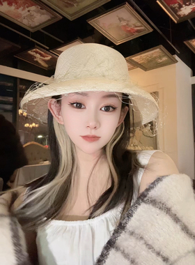 【Viola薇欧拉】超轻透气网纱日系ins草帽防晒防风法式显脸小气质